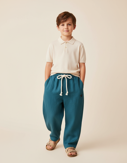 Pantalon Baggy Bleu Lin Ample Étoile Enfant