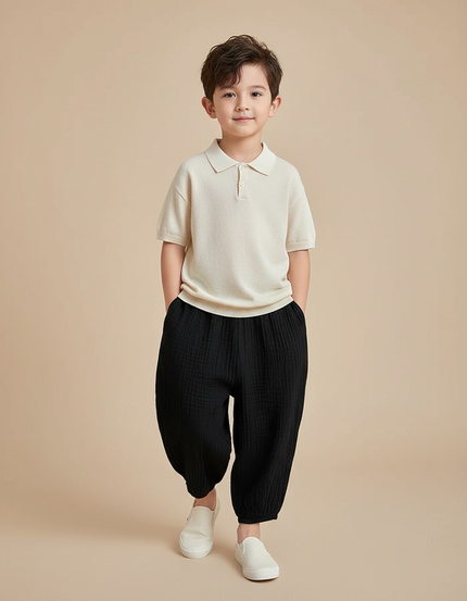 Pantalon Baggy Noir Ample Coton Enfant Confortable