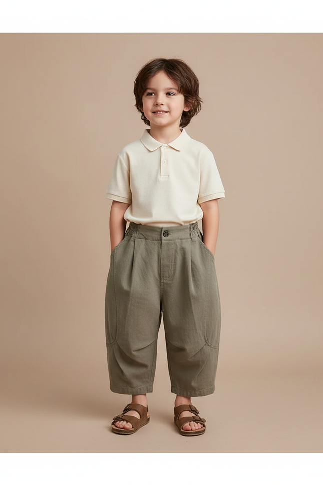 Pantalon Baggy Kaki Ample Coton Enfant Harem