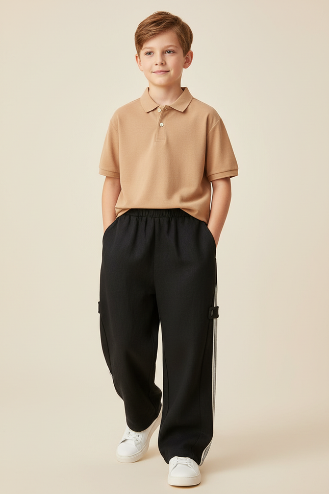 Pantalon Baggy Noir Ample Confortable Sport Décontracté - Polyester