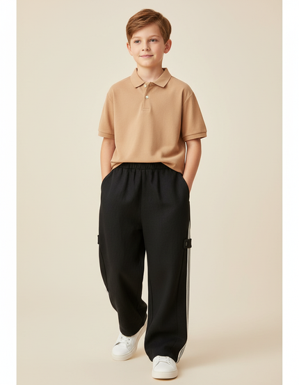 Pantalon Baggy Noir Ample Confortable Sport Décontracté - Polyester