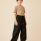 Pantalon Baggy Noir Ample Cordon Décontracté Unisexe - Gabardine