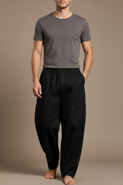 Pantalon Baggy Coton - Noir Lin