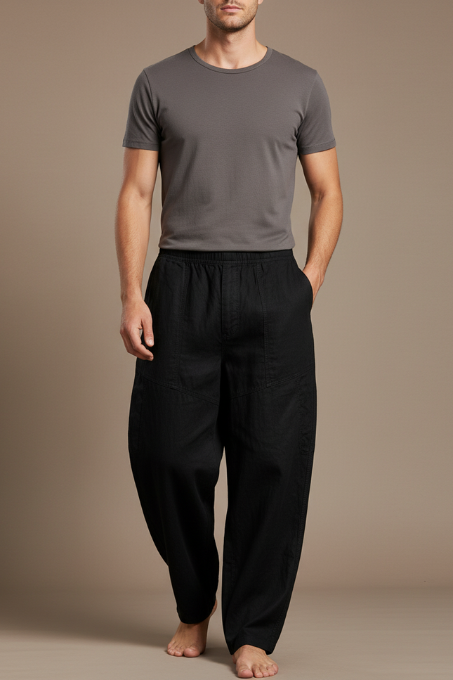 Pantalon Baggy Coton - Noir Lin