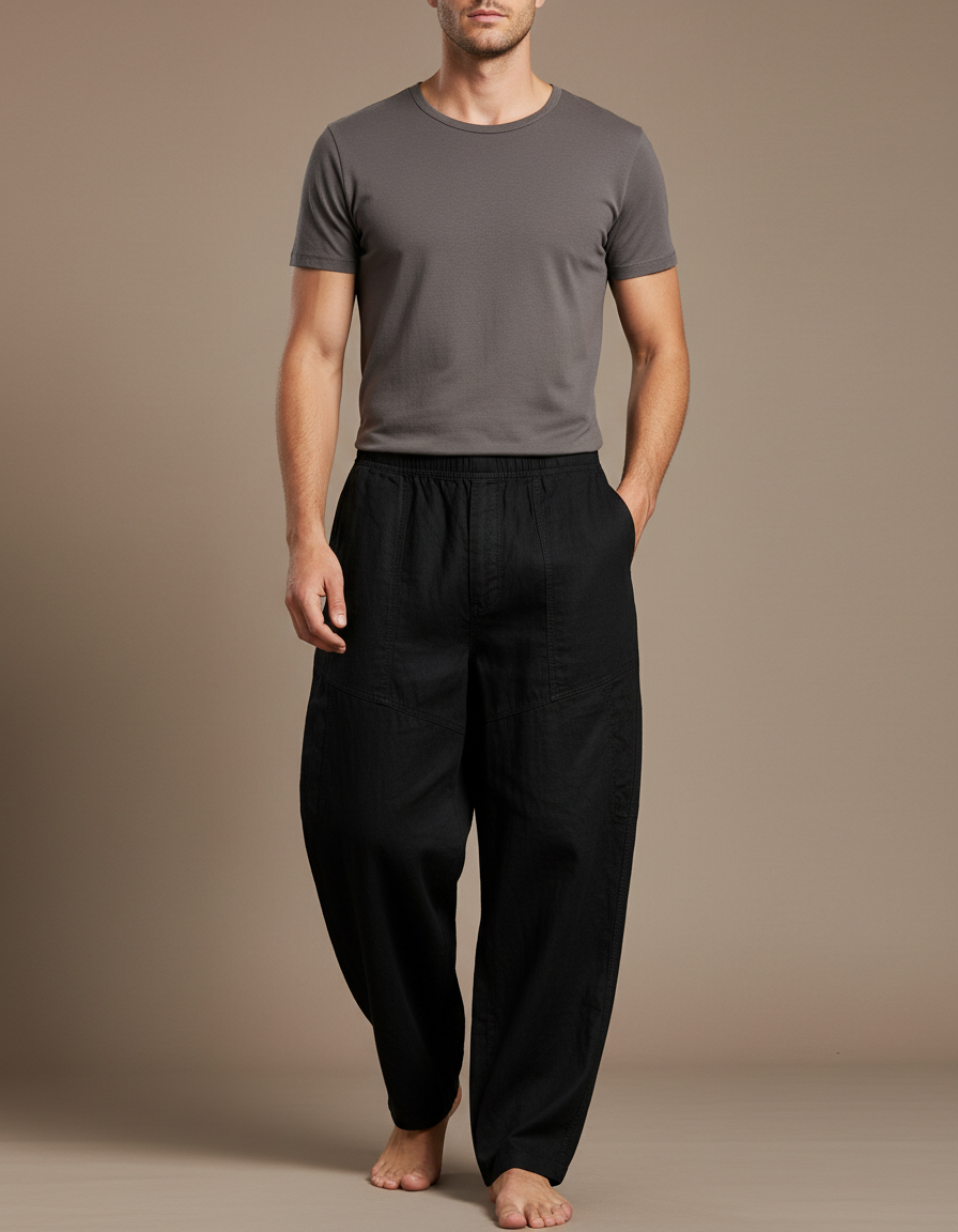 Pantalon Baggy Coton - Noir Lin