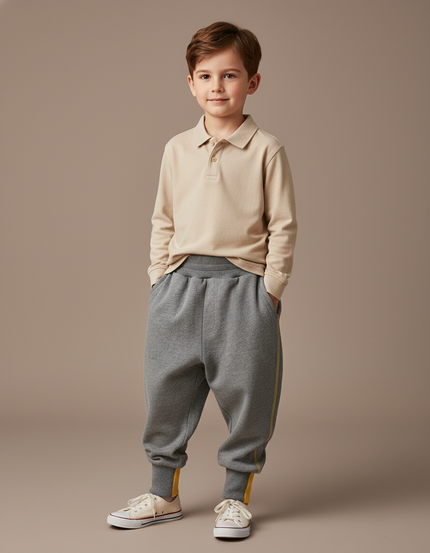 Pantalon Baggy Gris Coton Ample Sport Enfant - Molleton