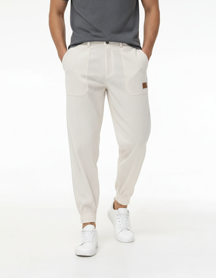 Pantalon Baggy Côtelé Beige Ample Confortable Homme - Cordé