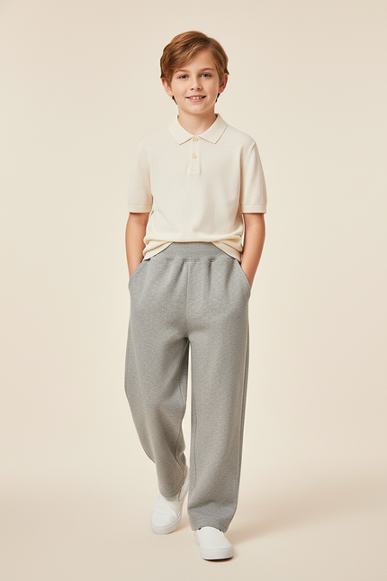 Pantalon Baggy Gris Molleton Ample Enfant Sport