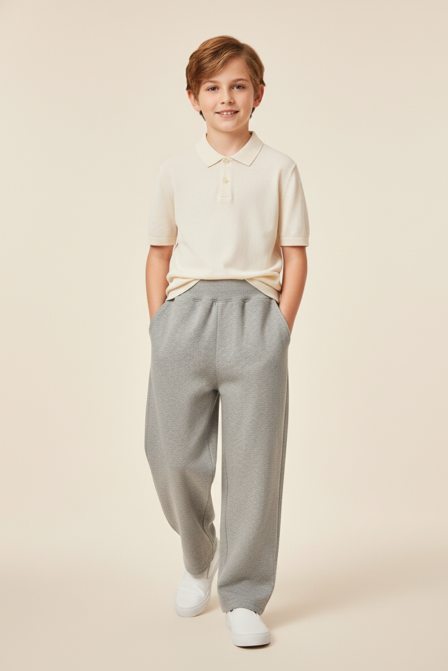 Pantalon Baggy Gris Molleton Ample Enfant Sport