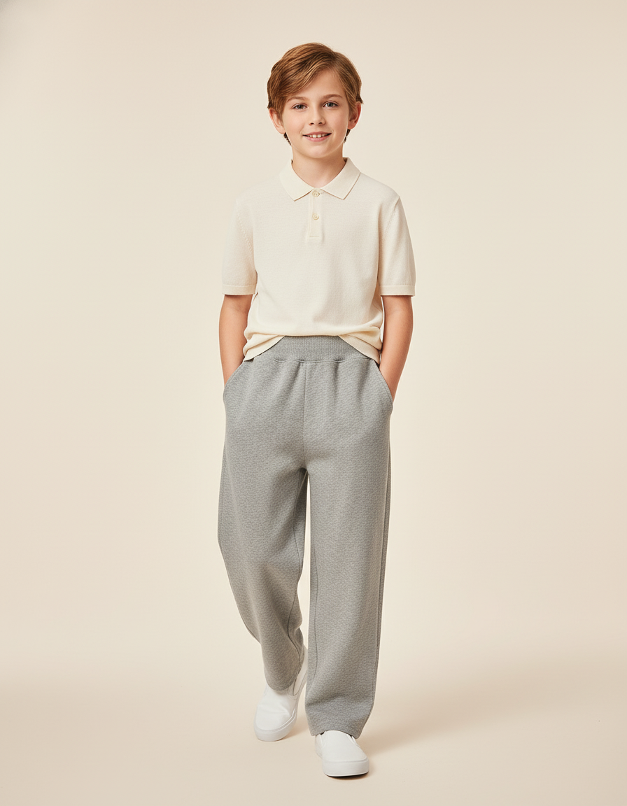 Pantalon Baggy Gris Molleton Ample Enfant Sport