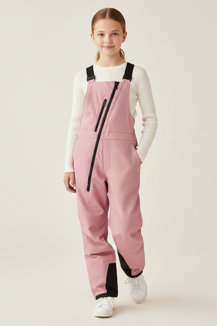 Pantalon Baggy Rose Bretelles Imperméable Enfant Ski - Polyester