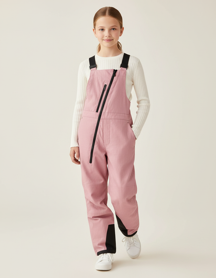 Pantalon Baggy Rose Bretelles Imperméable Enfant Ski - Polyester