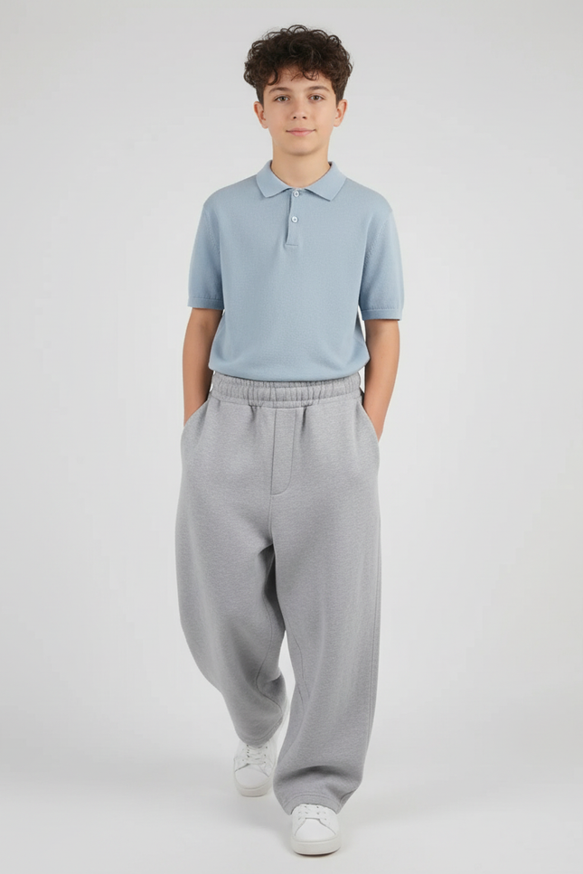 Pantalon Baggy Gris Ample Sport Décontracté Coton - Molleton