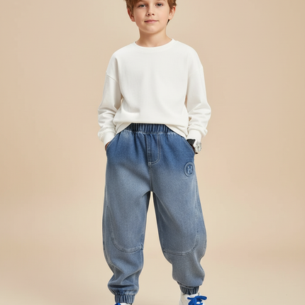 Pantalon Baggy Jean Bleu Ample Enfants Streetwear
