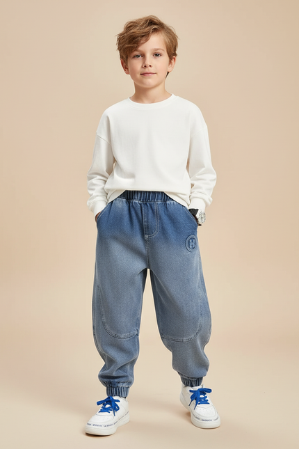 Pantalon Baggy Jean Bleu Ample Enfants Streetwear