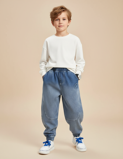 Pantalon Baggy Jean Bleu Ample Enfants Streetwear