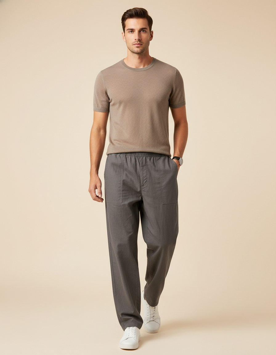 Pantalon Gris Baggy - Toile