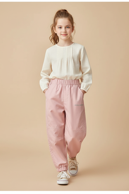 Pantalon Baggy Rose Ample Élastique Décontracté Enfant - Coton
