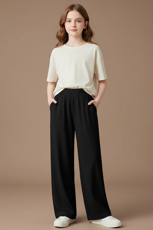 Pantalon Baggy Noir Ample Fluide Décontracté Léger - Viscose
