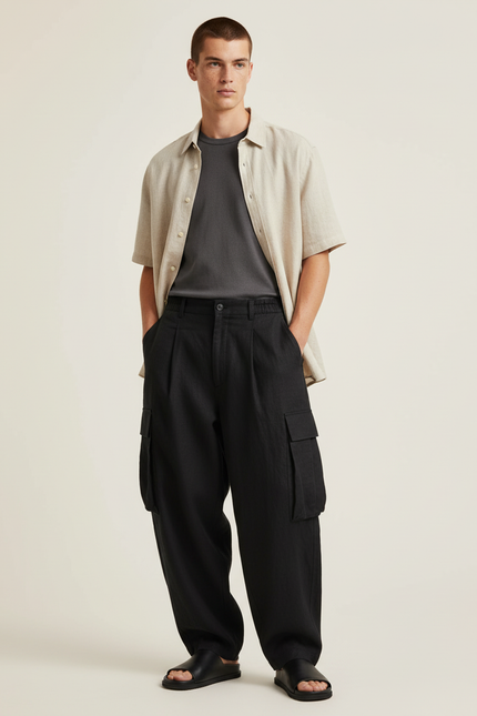 Pantalon Baggy Feae - Noir Lin