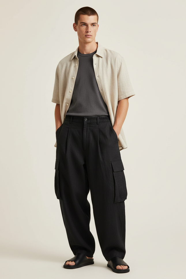 Pantalon Baggy Feae - Noir Lin