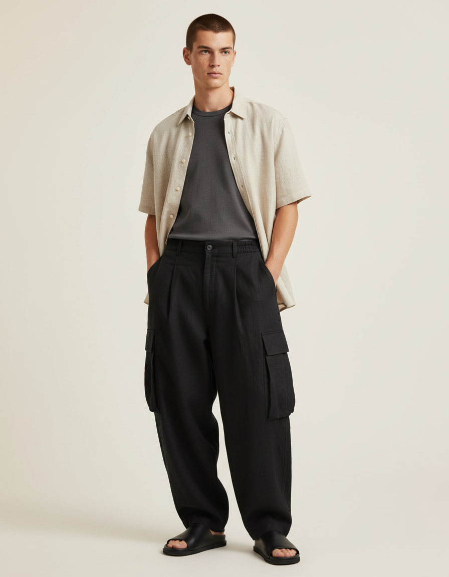 Pantalon Baggy Feae - Noir Lin
