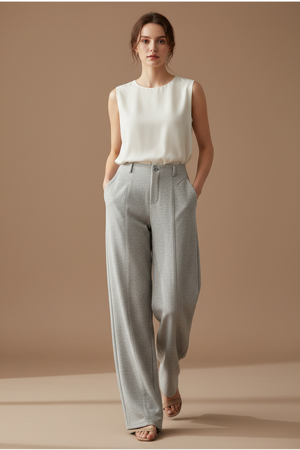 Pantalon Baggy Gris Ample Confortable Molletonné
