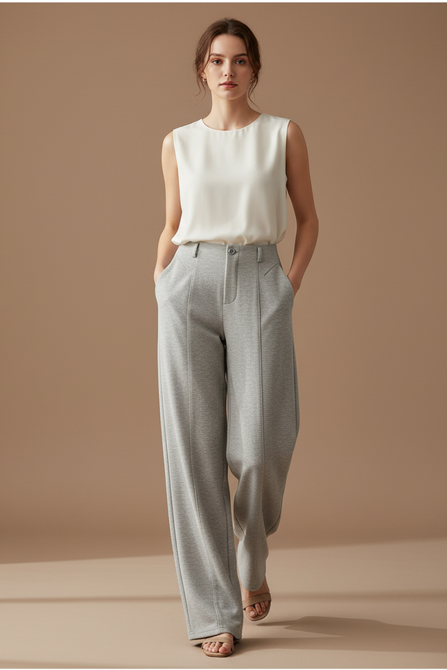 Pantalon Baggy Gris Ample Confortable Molletonné