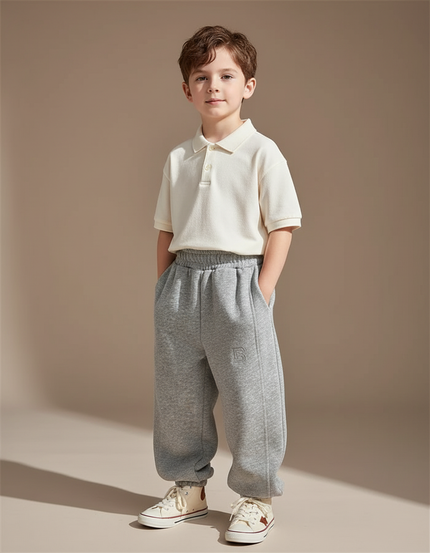 Pantalon Baggy Garçon Gris Jogging - Molleton