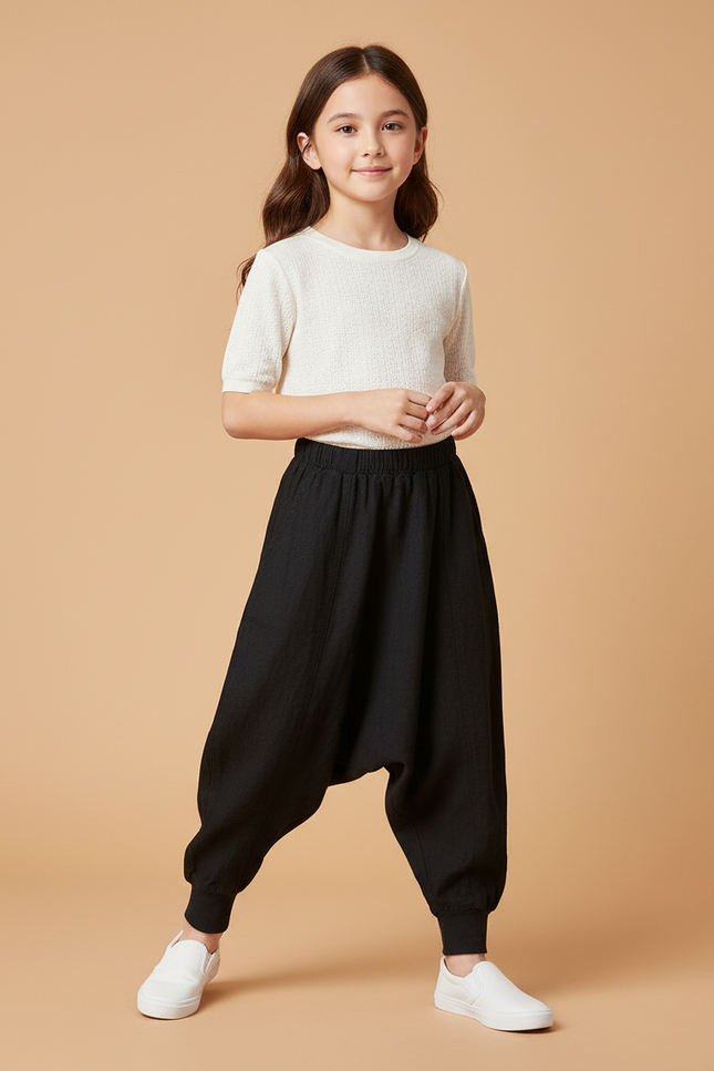 Pantalon Baggy Noir Lin Ample Enfant