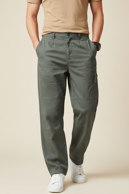 Pantalon Baggy Vert - Kaki Toile