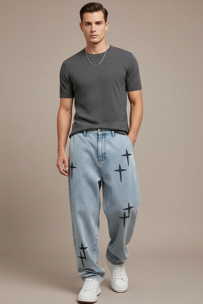 Pantalon Jean Baggy - Bleu