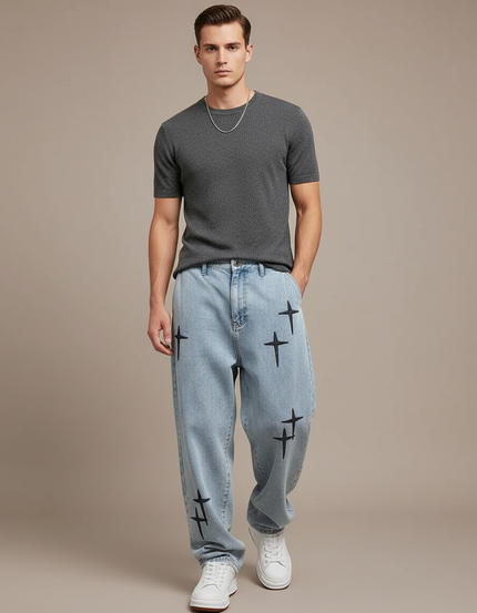 Pantalon Jean Baggy - Bleu