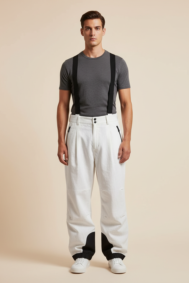 Pantalon Baggy De Ski - Blanc Polyester