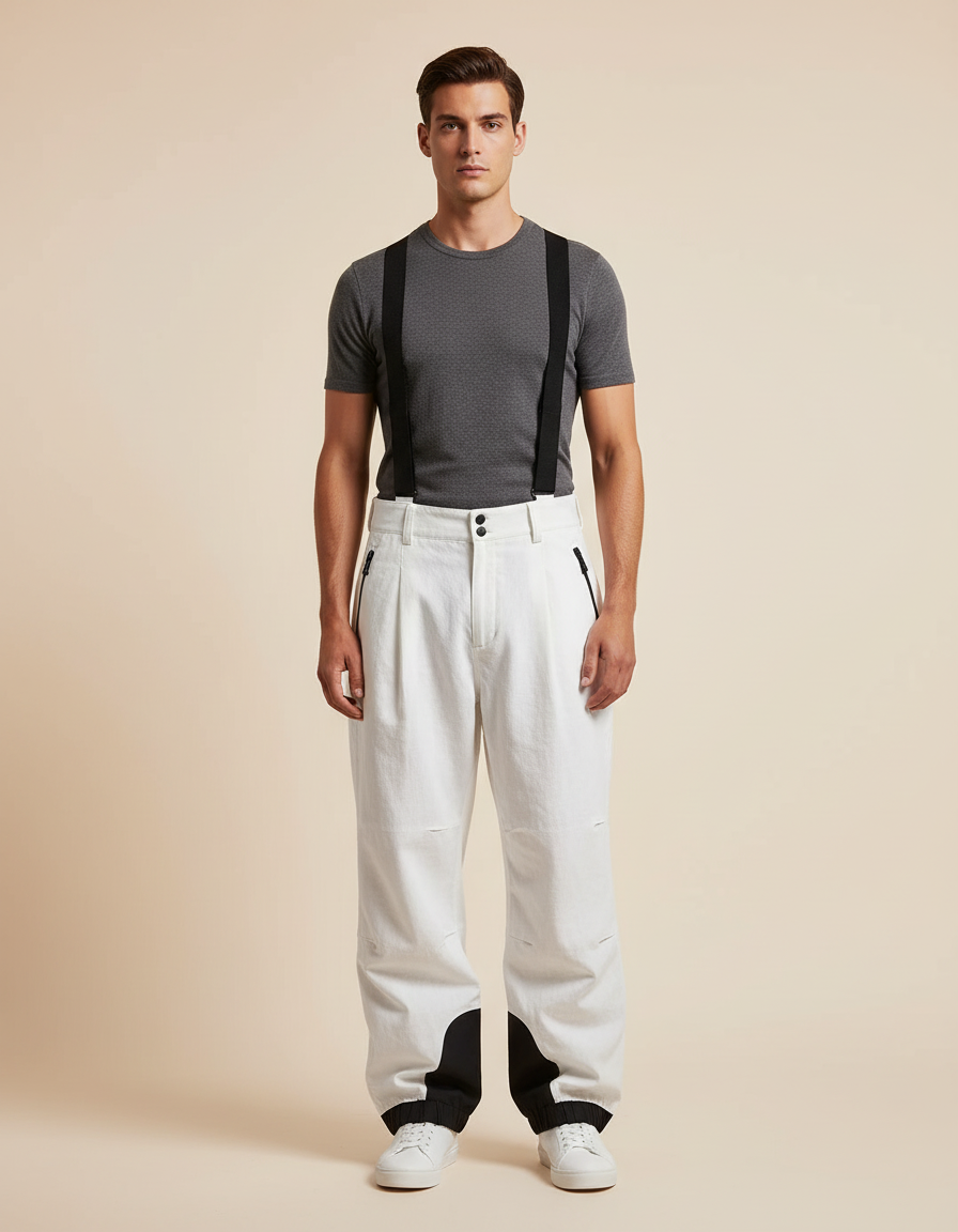 Pantalon Baggy De Ski - Blanc Polyester