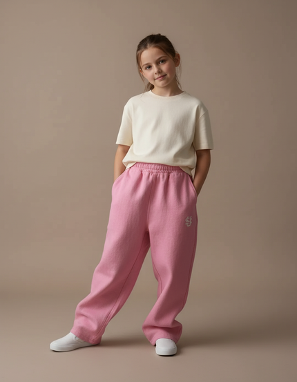 Pantalon Baggy Rose Ample Molleton Confortable Enfant