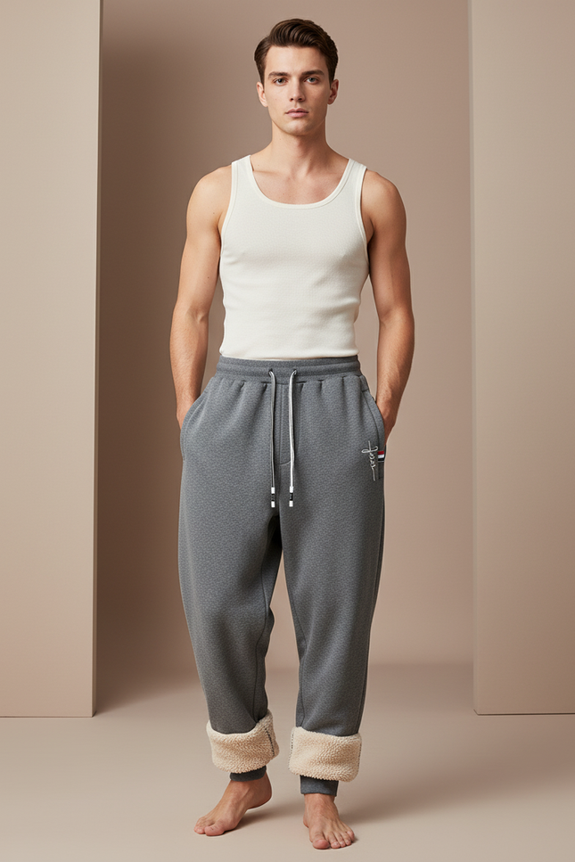Pantalon Baggy Gris Molleton Chaud Ample Homme