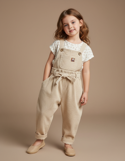 Pantalon Baggy Fille Beige
