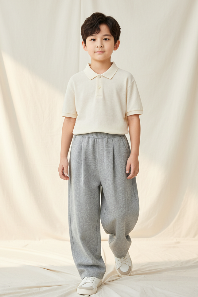 Pantalon Baggy Coton Gris Ample Enfant Sport - Molleton