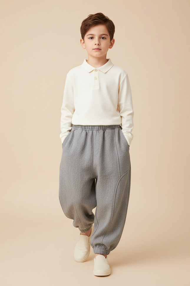 Pantalon Baggy Gris Ample Confortable Garçon - Molleton