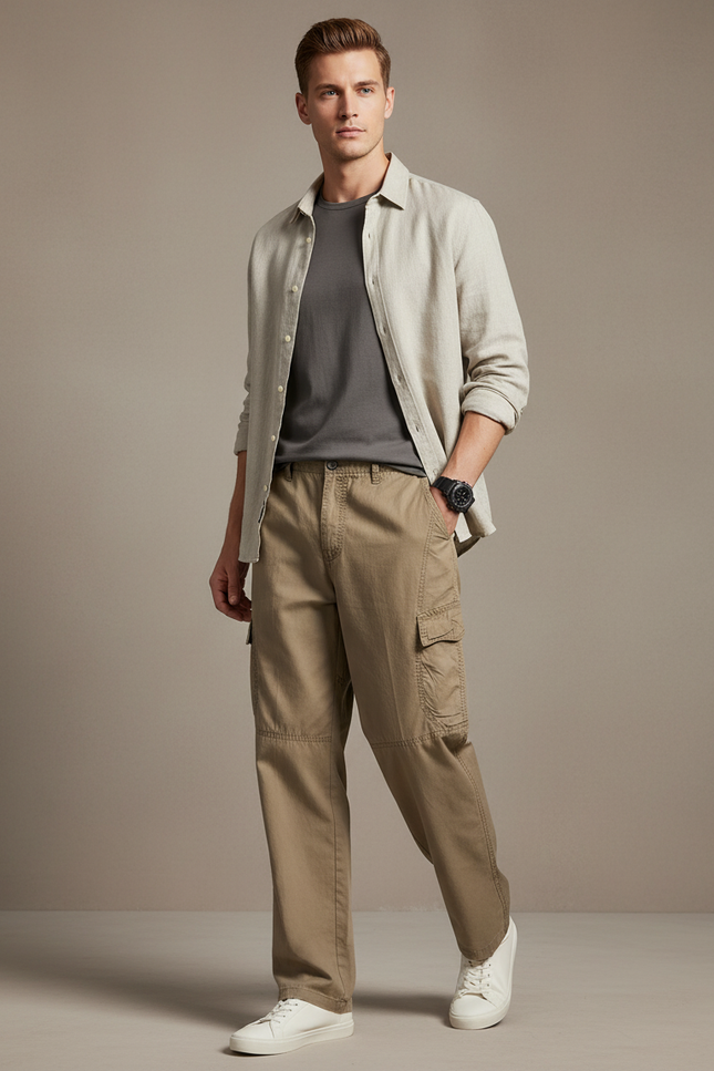 Pantalon Beige Baggy - Toile