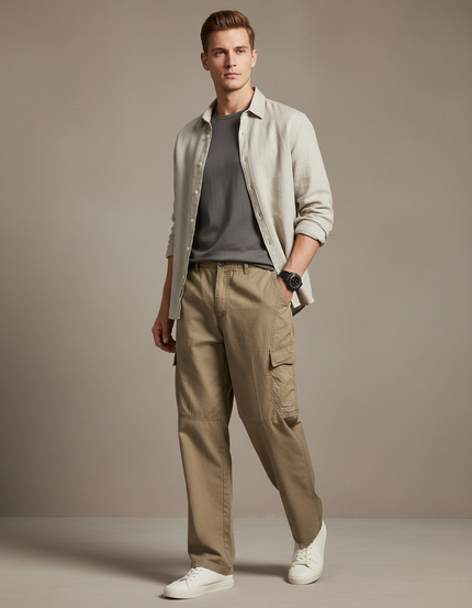 Pantalon Beige Baggy - Toile