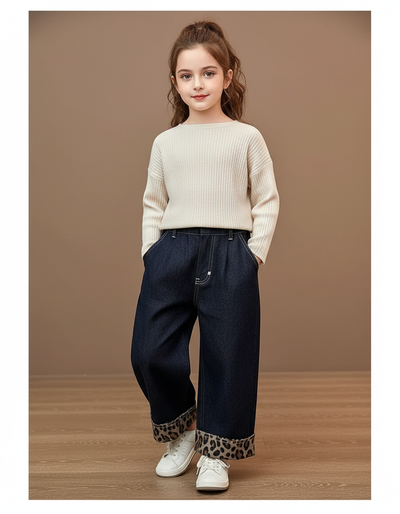 Pantalon Baggy Fille Bleu Marine