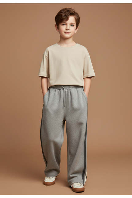 Pantalon Baggy Gris Sport Décontracté Ample Enfant - Molleton