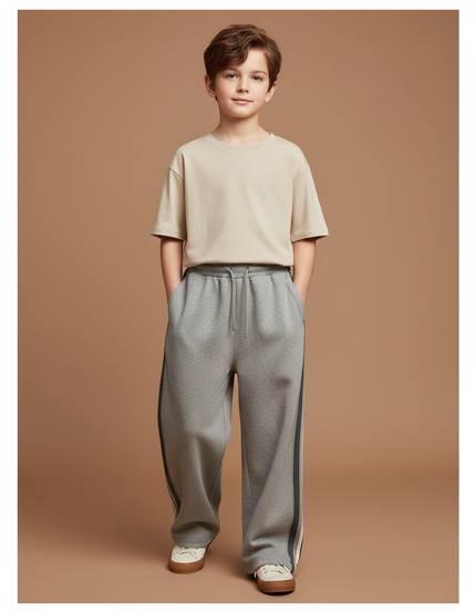 Pantalon Baggy Gris Sport Décontracté Ample Enfant - Molleton