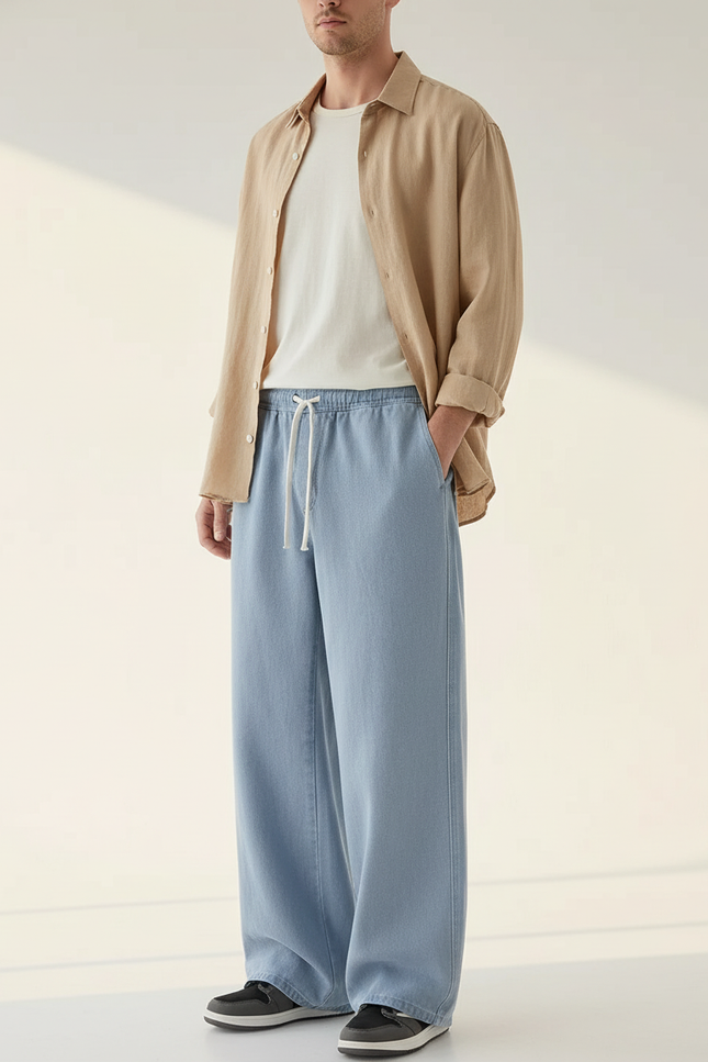 Pantalon Coupe Baggy - Bleu Jean