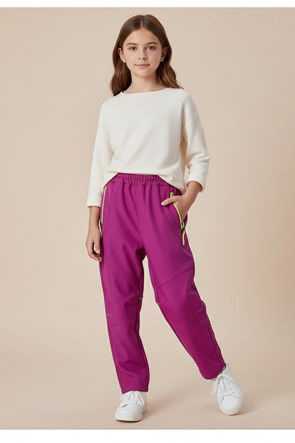 Pantalon Baggy Fuchsia Ample Sportif Fille - Rose Polyester
