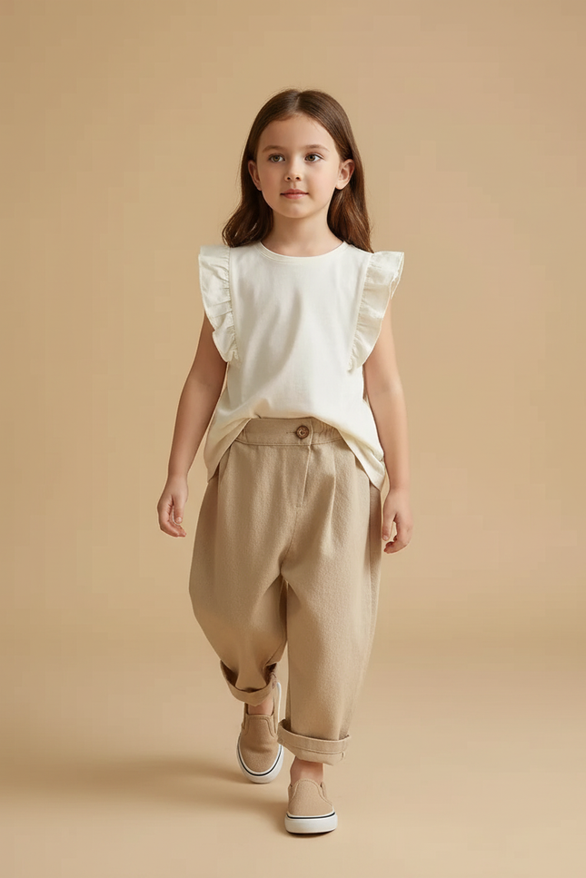 Pantalon Baggy Bebe - Beige Toile