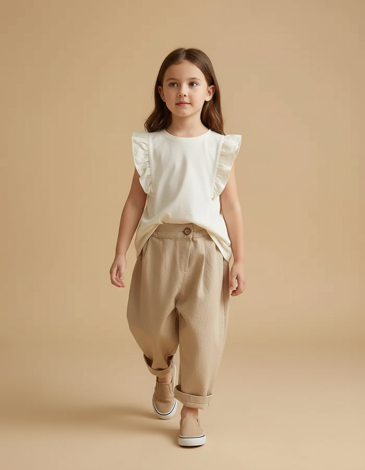 Pantalon Baggy Bebe - Beige Toile