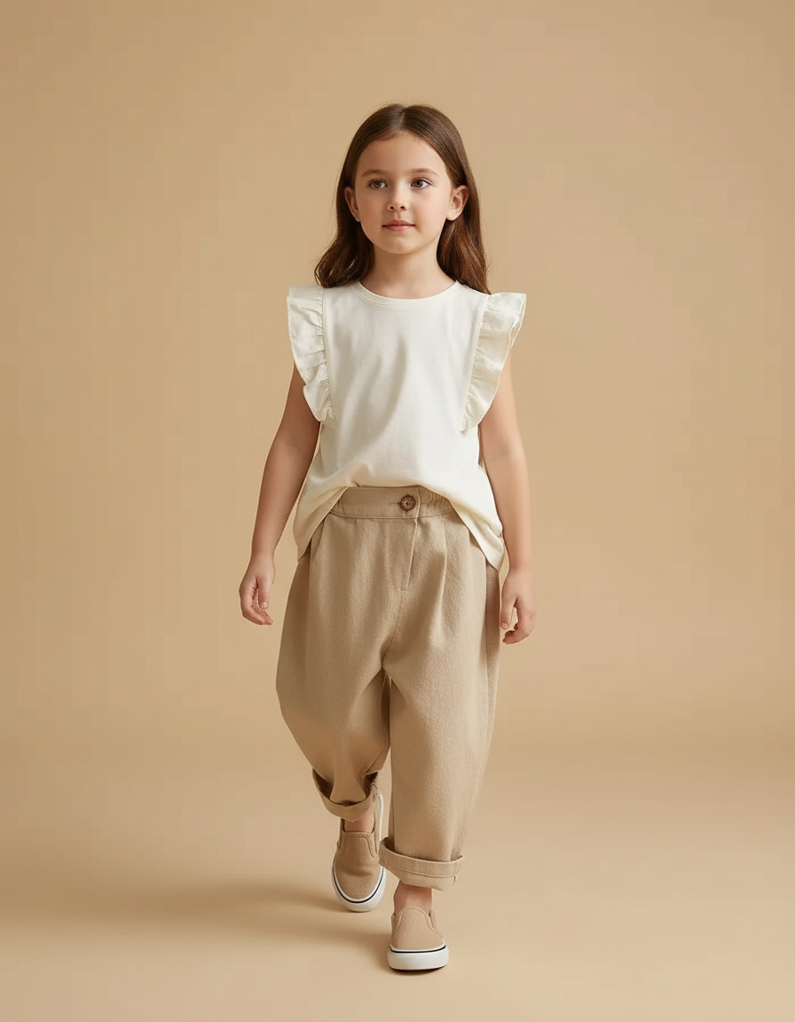 Pantalon Baggy Bebe - Beige Toile